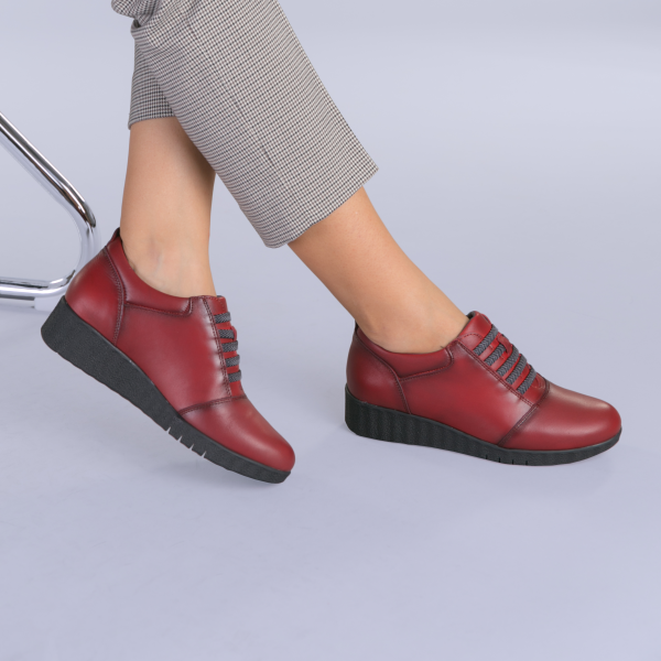 Всекидневни обувки от естествена кожа Zenda цвят грена - Kalapod.bg